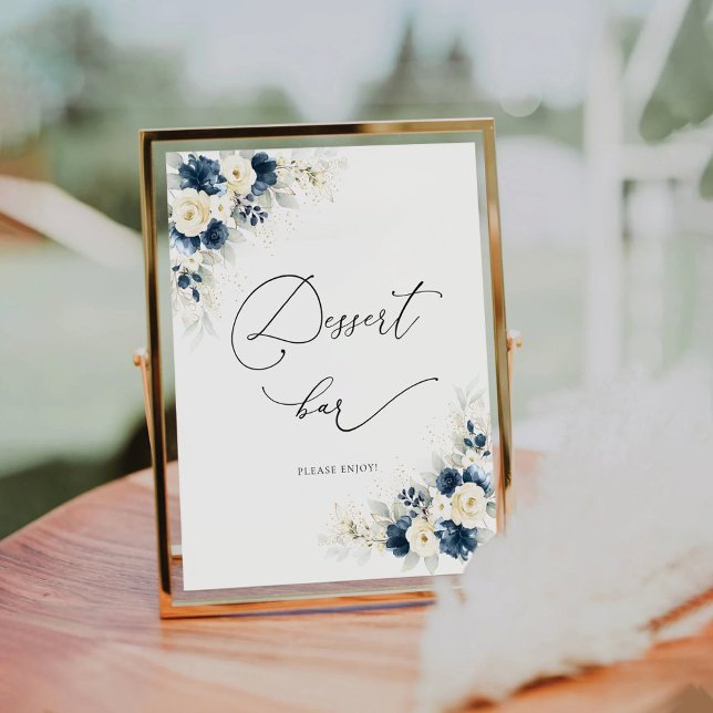 Panneau de la barre de dessert Marine bleu et blan (Créateur téléchargé)