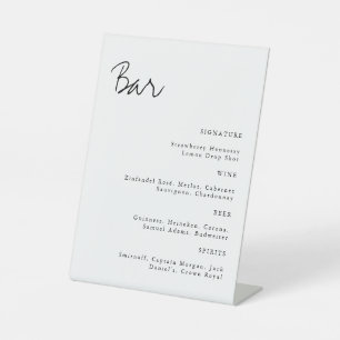 Panneau de la barre de Mariage minimaliste simple 