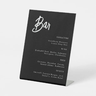 Panneau de la barre de Mariage moderne simple noir