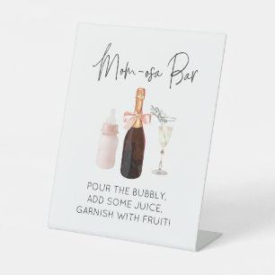 Panneau de la barre Mom-osa pour Baby shower rose