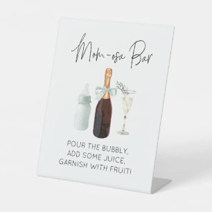 Panneau de la barre Mom-osa pour Baby shower vert