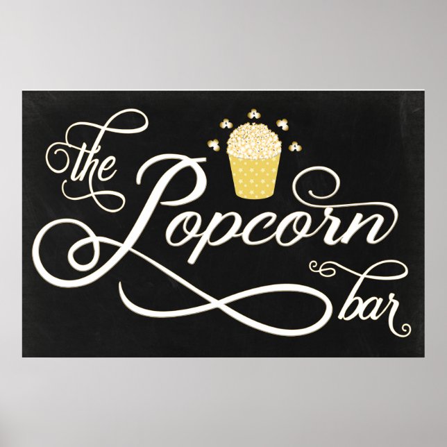 Panneau de la barre Popcorn du tableau noir 24x36 (Devant)