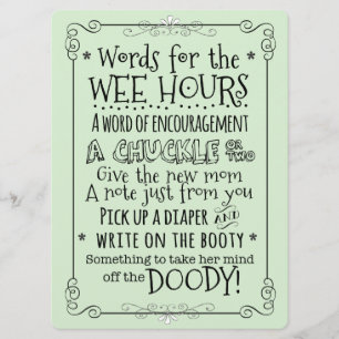 Panneau de la carte d'activité de couches Baby sho