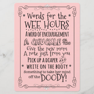 Panneau de la carte d'activité de couches Baby sho