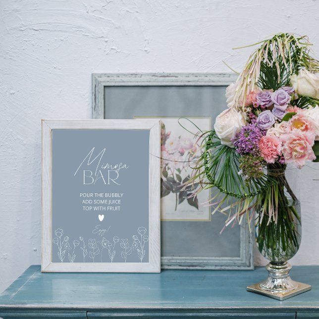 Panneau de la Fête des mariées bleue Dusty Mimosa (Créateur téléchargé)