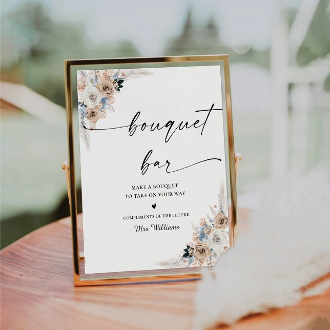 Panneau de la Fête des mariées Bouquet Boho en ivo (Créateur téléchargé)