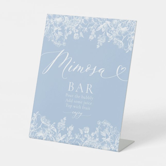 Panneau de la Fête des mariées Florale Bleu Duché  (Recto)