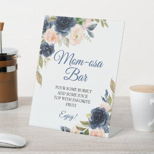 Panneau de la marine Blue & Blush Floral Douche Mo