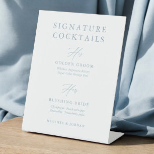 Panneau de la signature Dusty Blue Mariage Cocktai