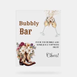 Panneau de la table Bubbly Bar Cowboy Ouest