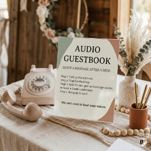 Panneau de livre d'or audio drôle, Mariage abstrai