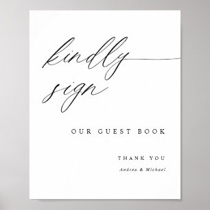 Panneau de livre d'or de mariage à calligraphie él
