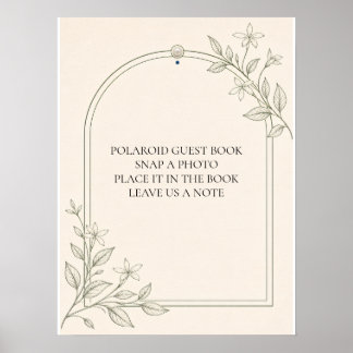Panneau de livre d'or de mariage Polaroid botaniqu