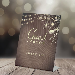 Panneau de livre d'or de mariage rustique