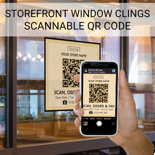 Panneau de magasin Code QR scannable | Scannez, co (Créateur téléchargé)