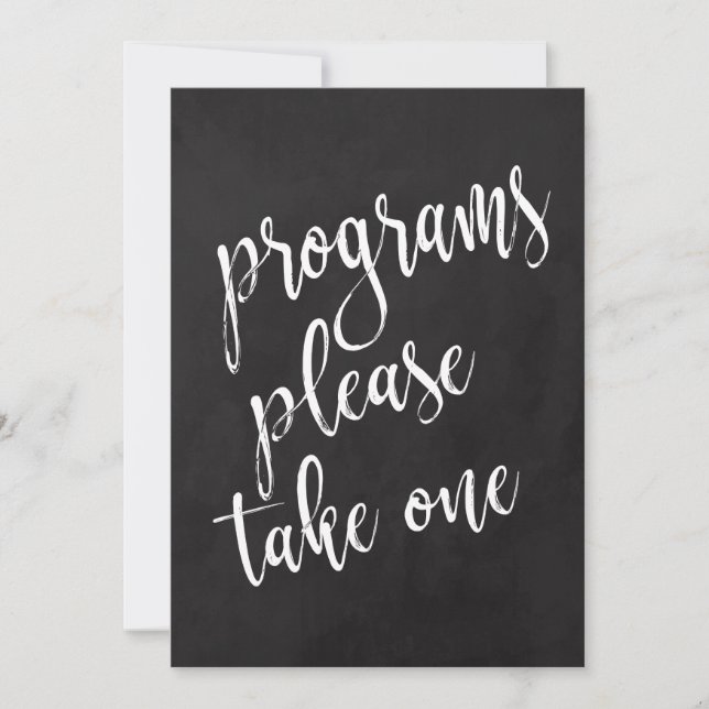 Panneau de mariage à craie Programmes abordables (Devant)