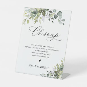 Panneau de mariage à la verdure élégante Oh Snap
