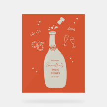 Panneau de mariage avec Champagne dessiné à la mai