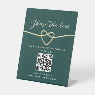 Panneau de mariage avec code QR vert émeraude