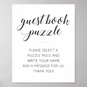 Panneau de mariage avec puzzle de livre d'or moder