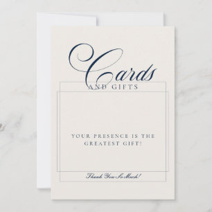 Panneau de mariage Cartes et Cadeaux Ivoire Bleu C