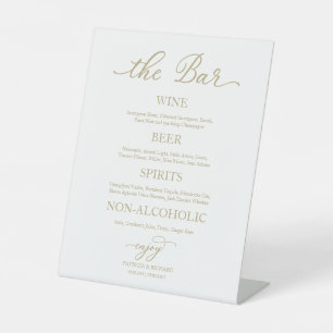 Panneau de mariage élégant calligraphie or Bar Boi