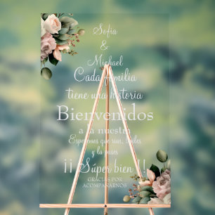 Panneau de mariage espagnol floral blanc