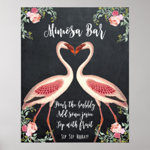 Panneau de mariage Flamingo Mimosa Bar tableau noi