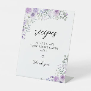 Panneau de mariage 'Partagez une recette' à fleurs