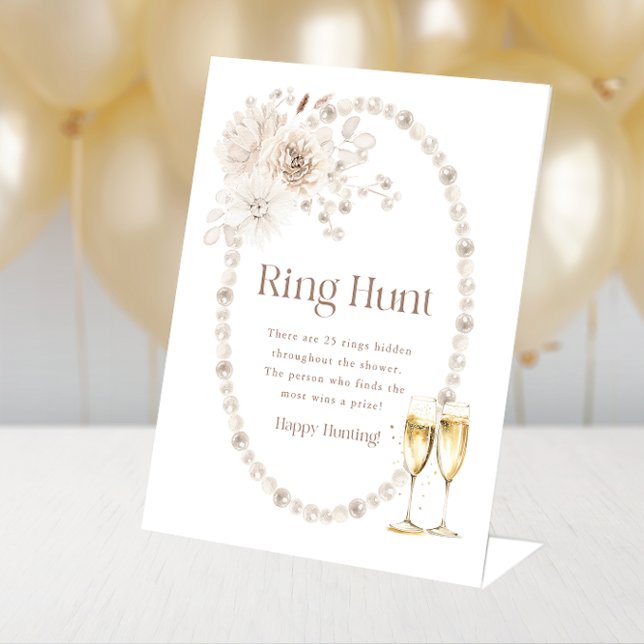 Panneau de Mariage pour la Fête de Fiançailles (Ring Bridal Shower Sign
)