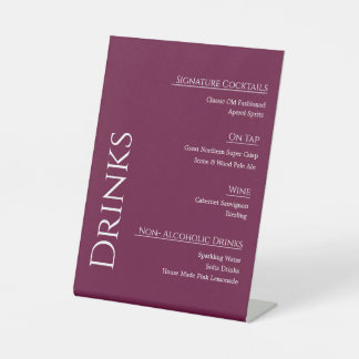 Panneau de menu de bar de mariage en acrylique mod