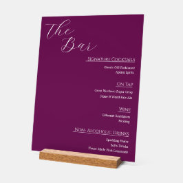 Panneau de menu de bar de mariage en acrylique mod