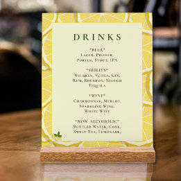 Panneau de menu de boissons au citron Main Squeeze