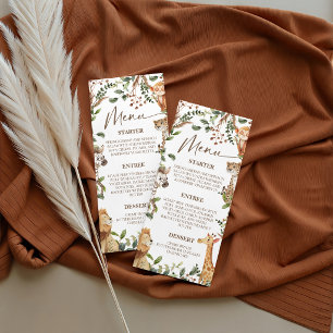 Panneau de menu de douche Safari Jungle Wild One