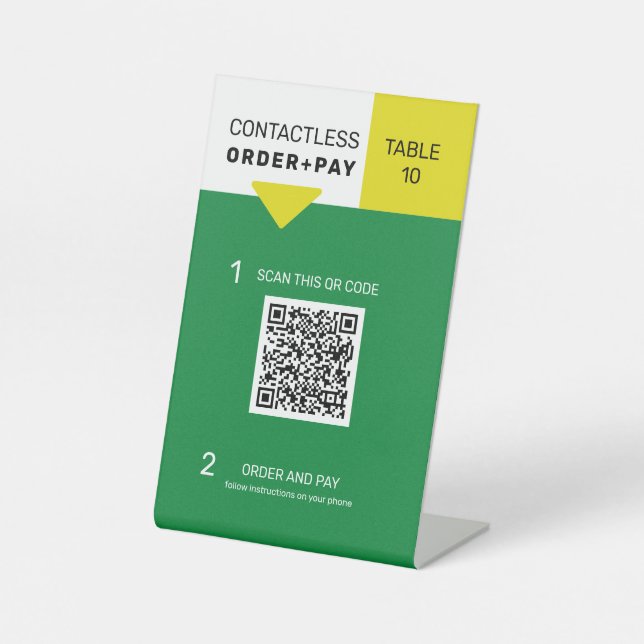 Panneau de menu numérique sans contact avec code Q (Recto)