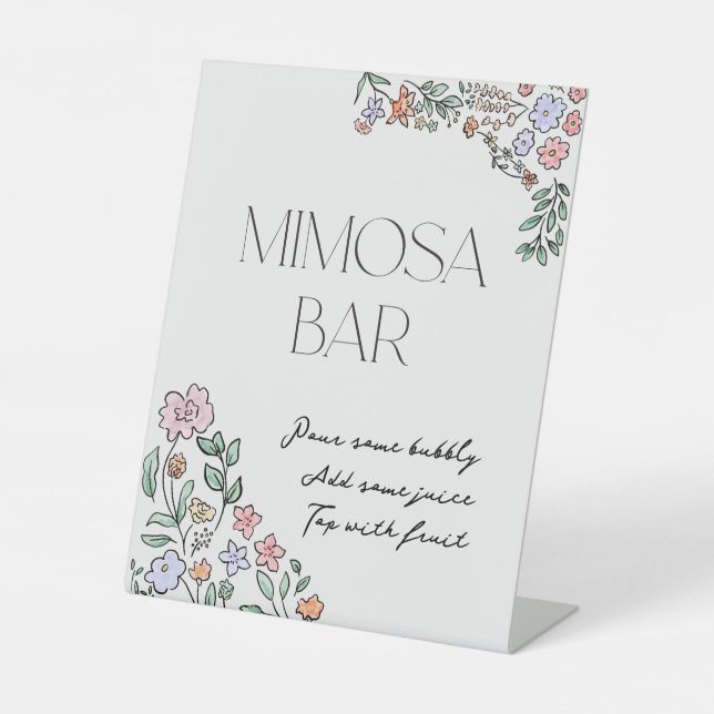 Panneau de Mimosa pour une Baby Shower de Mariage  (Recto)