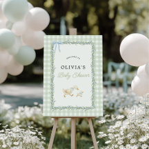 Panneau de Naissance de Bébé Silly Goose Vert et B