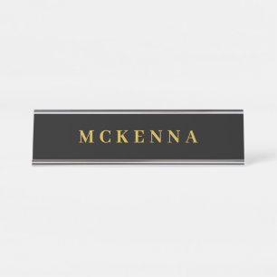 Panneau de nom du bureau Plaque personnalisée Blac