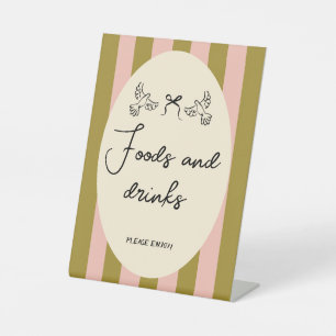 Panneau de nourriture et boissons de mariage gribo