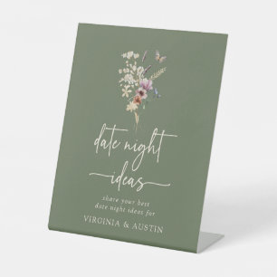 Panneau de nuit de rendez-vous bohème à fleur sauv