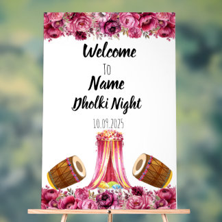 Panneau de nuit Dholki rose floral