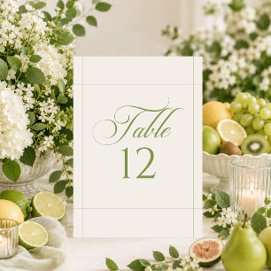 Panneau de numéro de table de calligraphie vert iv