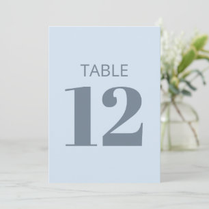 Panneau de numéro de table moderne bleu clair doux