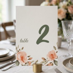 Panneau de numéro de table personnalisé à motif fl