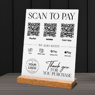 Panneau de paiement par scan moderne : PayPal, Ven