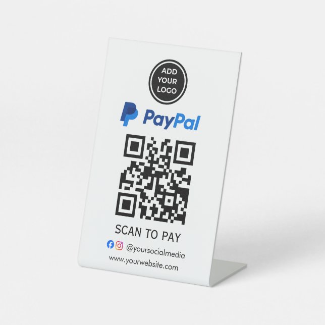 Panneau de paiement Paypal Ajouter un code de scan (Recto)