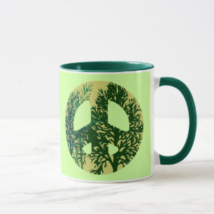 Panneau de paix Arbres verts Coffee Mug