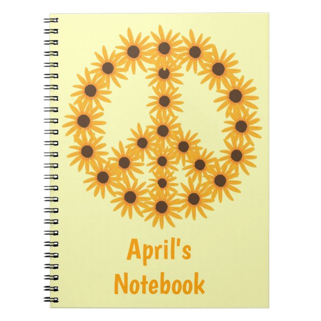 Panneau de Paix des tournesols Carnets personnalis (Devant)