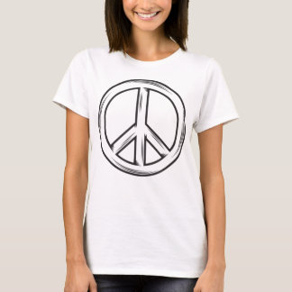 Panneau de Paix Doigts T-shirt Chemise de Paix Che