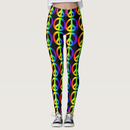Panneau de Paix Rétro Leggings Néon